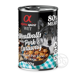 Alpha Spirit Meatballs klopsiki Wieprzowina z kminkiem 400g - puszka