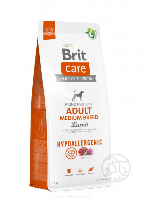 Brit Care Hypoallergenic Adult Medium Lamb 12kg