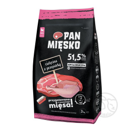 Pan Mięsko CIELĘCINA Z PRZEPIÓRKĄ dla szczeniąt XS 3kg