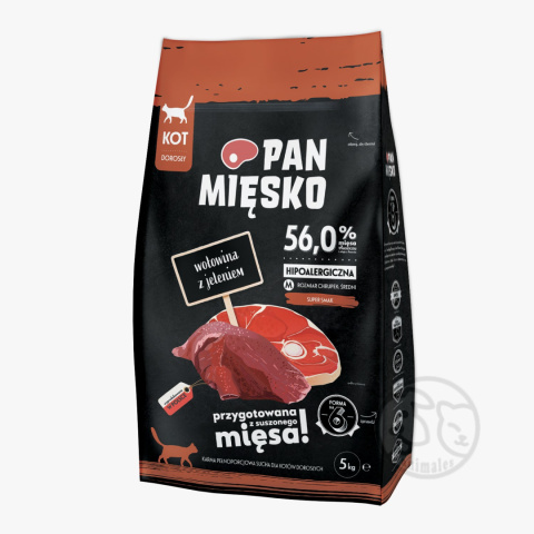 Pan Mięsko Wołowina z jeleniem dla kota 5kg