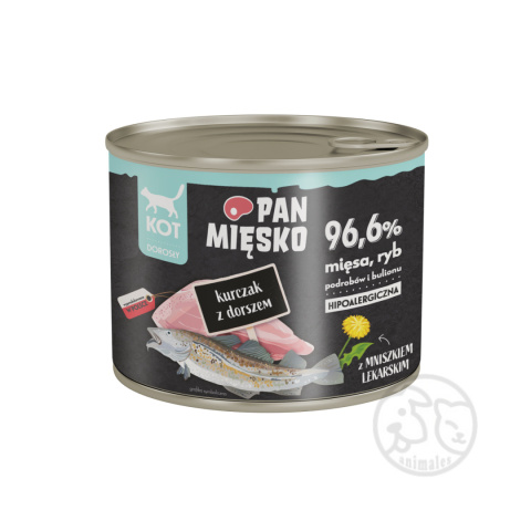 Pan Mięsko Kurczak z dorszem - puszka 200g dla Kota