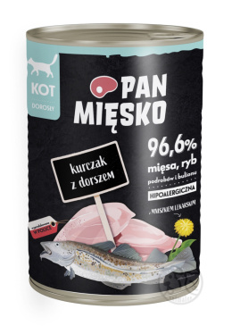 Pan Mięsko Kurczak z dorszem - puszka 400g dla Kota