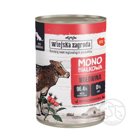 Wiejska Zagroda monobiałkowa Wołowina 400g - puszka