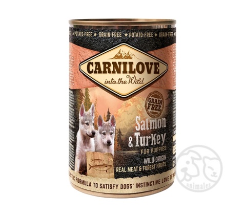 Carnilove karma mokra Łosoś z indykiem 400g - puszka dla szczeniąt